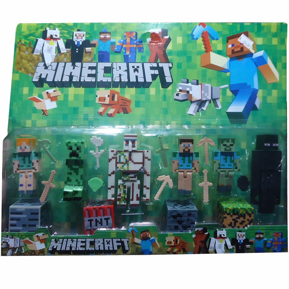 Bonecos Minecraft Kit Com 19 itens