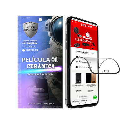 Película para Celular Cerâmica 9D Flexível Todos Modelos