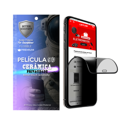 Película para Celular Cerâmica Fosca Privacidade 9D Flexível Todos Modelos